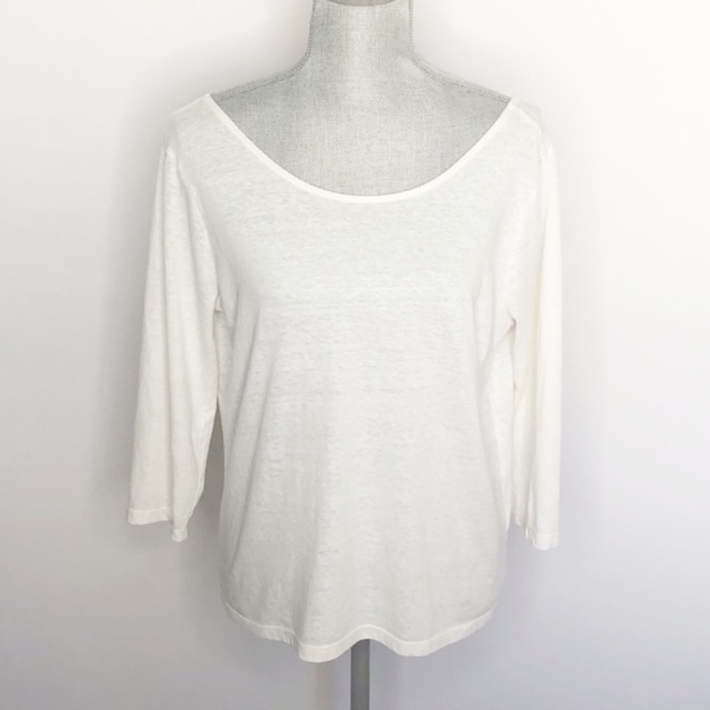 J. Crew Blouse 3/4 Sleeve Tie Back Small (H67)